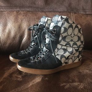 Coach hidden wedge bootie